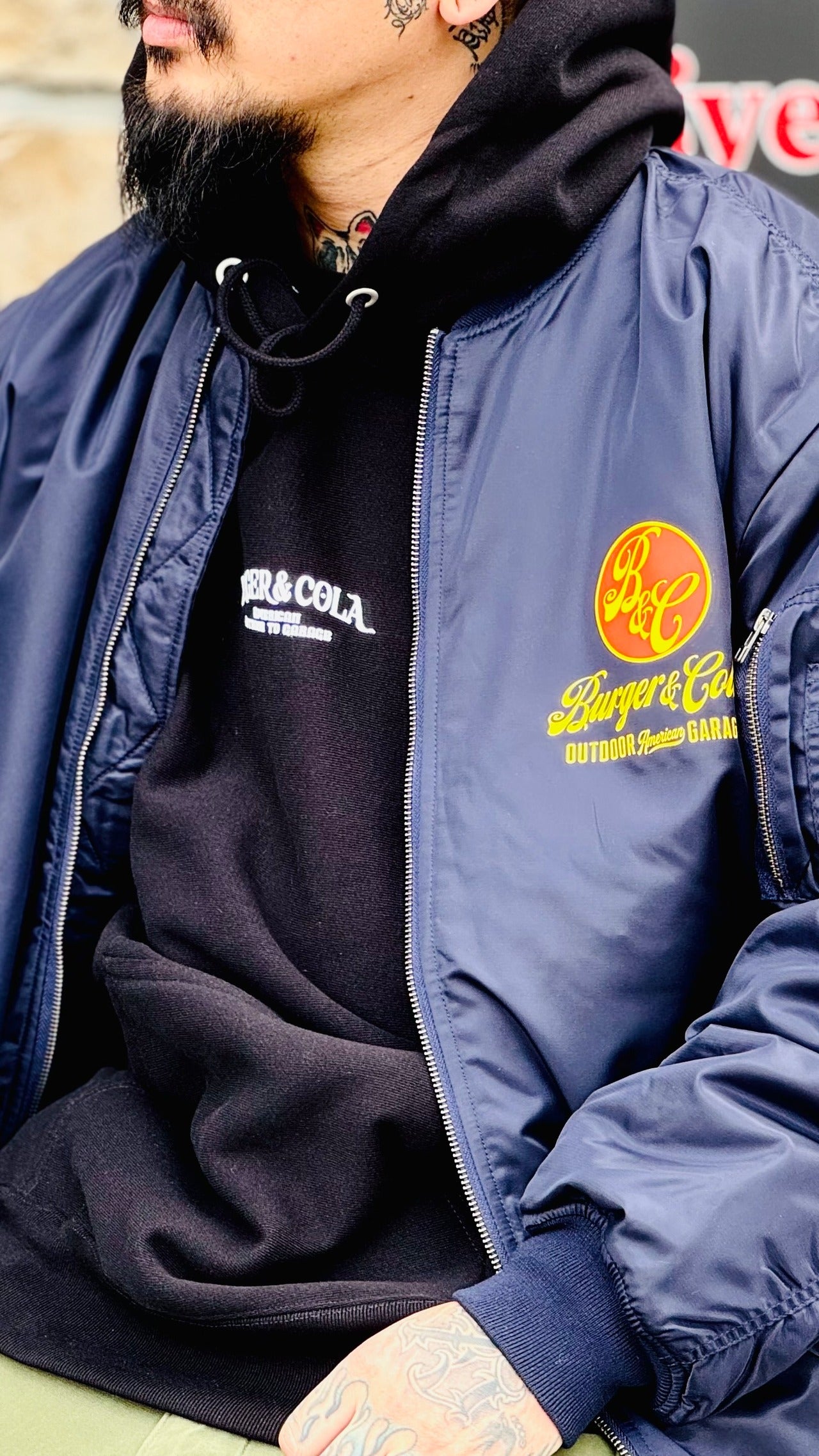 BURGER AND COLA FIRE Hoodie BLACK