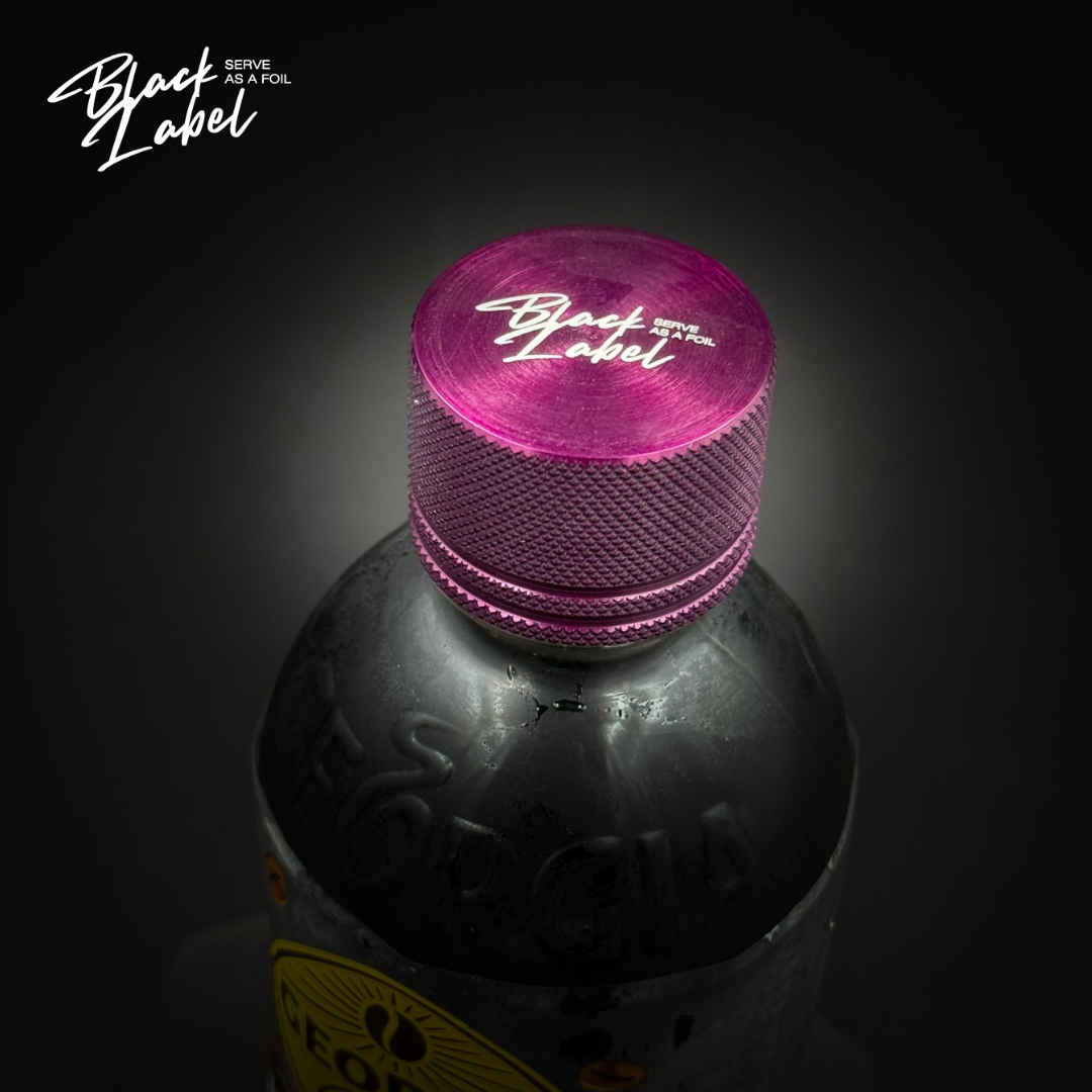 P-CAP purple black label style