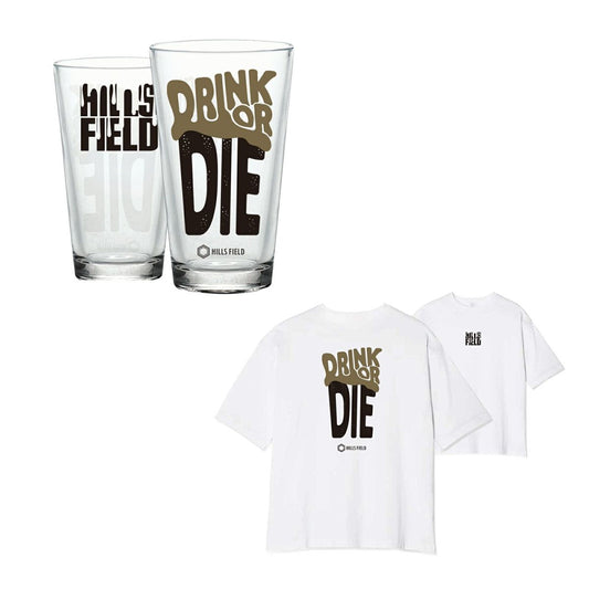 HILLS FIELD 初回限定生産：DRINK OR DIE グラス + Tシャツ（BLACK BEER EDITION)