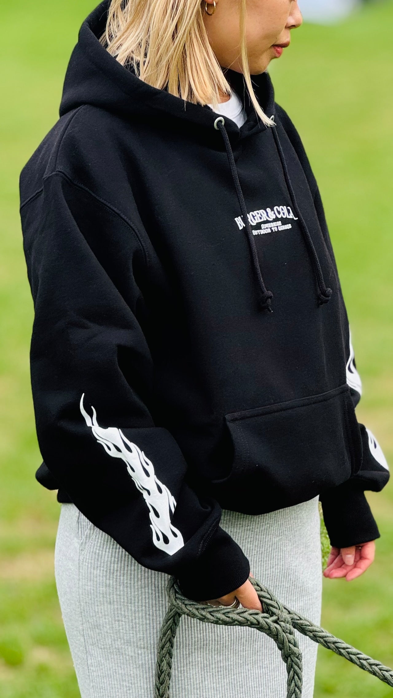 BURGER AND COLA FIRE Hoodie BLACK