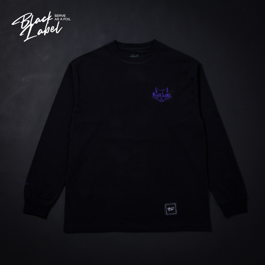 Black Label Line of clothes cat black L-TEE