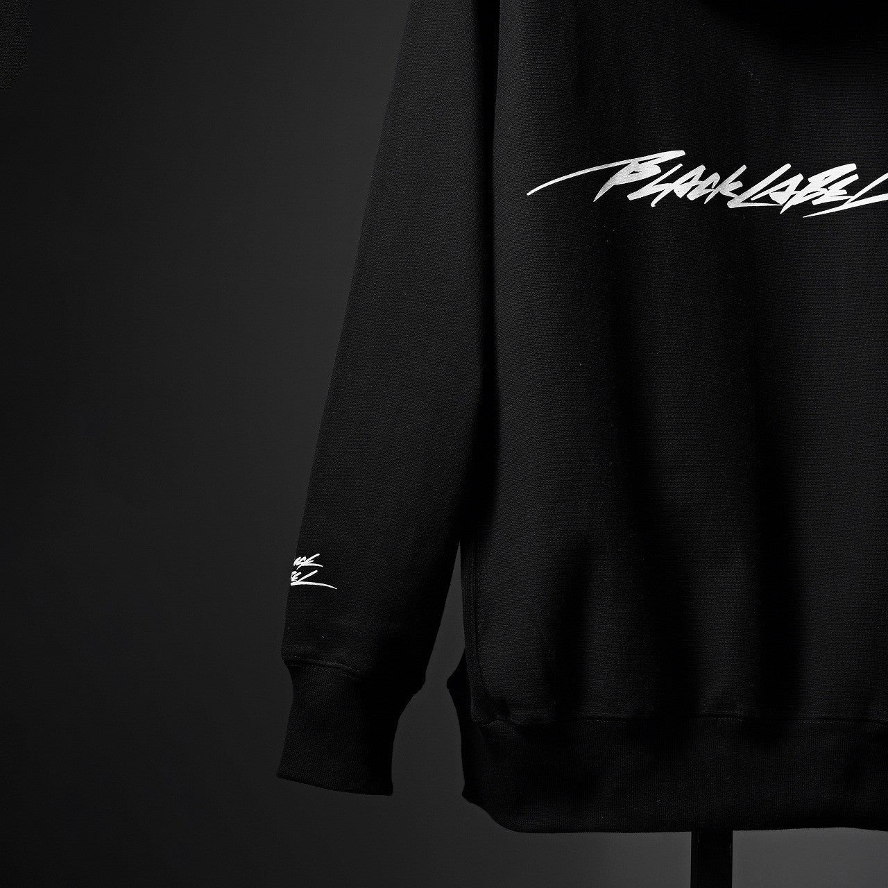 FOIL SCRIPT HOODIE BLACK/WHITE