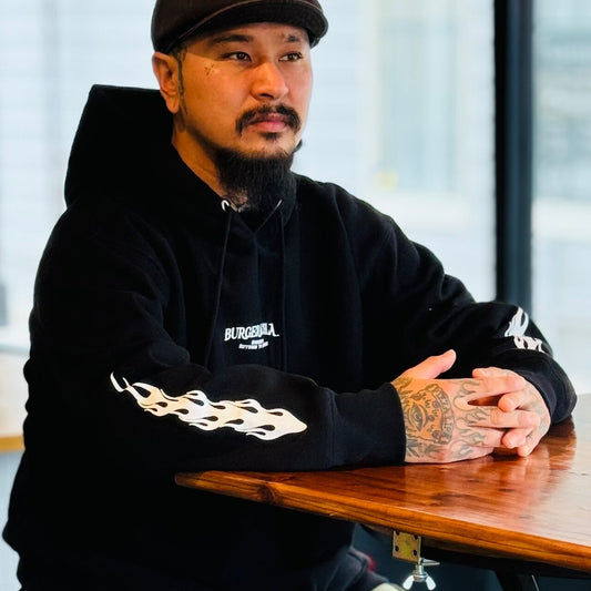 BURGER AND COLA FIRE Hoodie BLACK