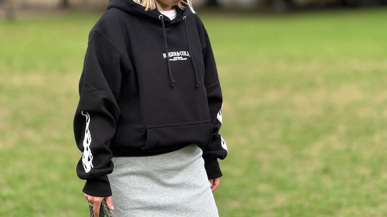 BURGER AND COLA FIRE Hoodie BLACK