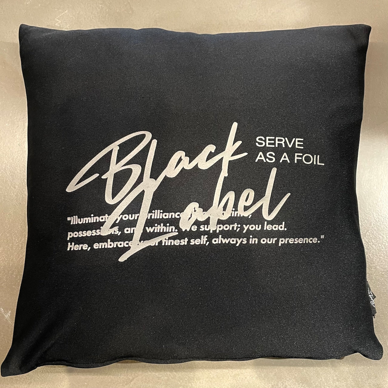 Black Label cushion cover